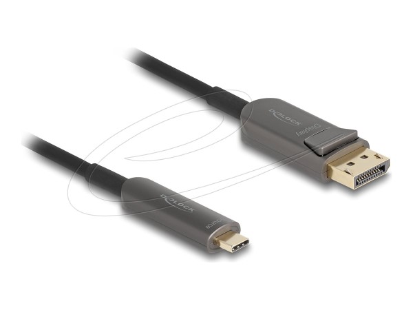 DELOCK DELOCK Aktives Optisches Kabel USB Type-C zu DisplayPort 8K 60 Hz 40 Gbps 25 m