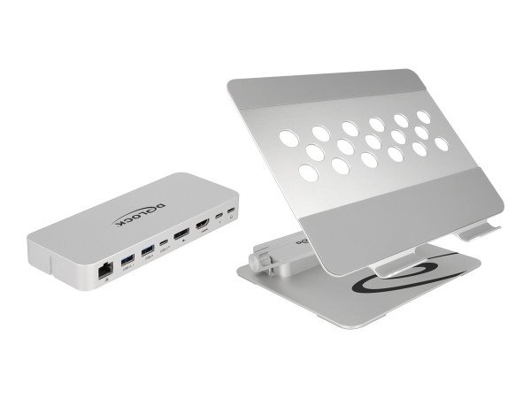 DELOCK DELOCK Ständer mit Dockingstatio 4K HDMI/DP/LAN/Hub/HDR/PD