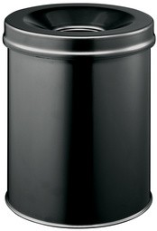 DURABLE Papierkorb SAFE, rund, 15 Liter, metallic silber