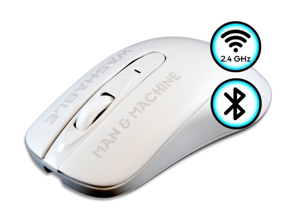MAN & MACHINE Mouse C washable DE white USB 2Tast. DE wireless - Maus CM/BTWI/W5