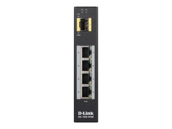 D-LINK 5 Port Unmanaged Switch with 4 x 10/100/1000BaseTX ports 4 PoE & 1 x DIS-100G-5PSW