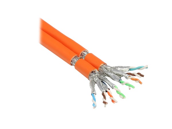 ALCASA GOOD CONNECTIONS Verlegekabel Cat.7 S/FTP PiMF 2x4P Duplex orange 500m