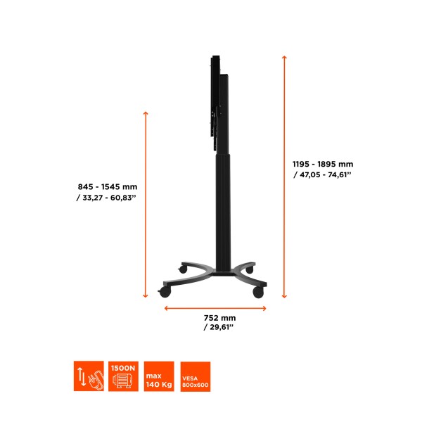 CELEXON CELEXON Expert elektrisch höhenverstellbarer Display-Rollwagen für Samsung Flip 2 WM85R