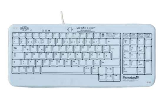 MEDIGENIC Tastatur Compact USB&PS2 Medical Safety 102 DE VM9207
