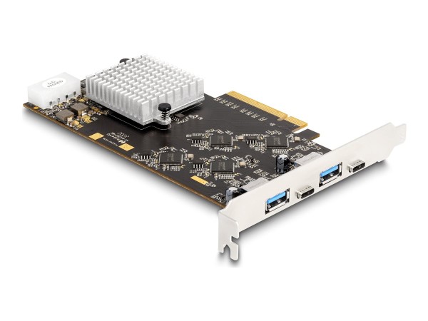 DELOCK DELOCK PCI Express x8 - 2x USB 3.2 Gen 2x2 Typ C + 2x USB 3.2 Gen 1 Typ A