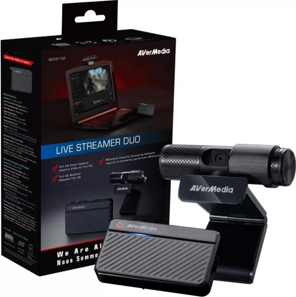 AVER Media BO311D Live Streamer DUO Webcam 2 MP 1920 x 1080 Pixel USB 2.0 S 61BO311D00AM
