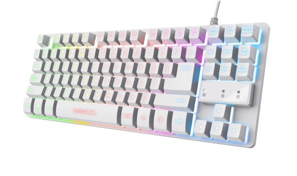 TRUST GXT 833W Thado Tastatur USB QWERTZ Deutsch Weiß (24740) 24740