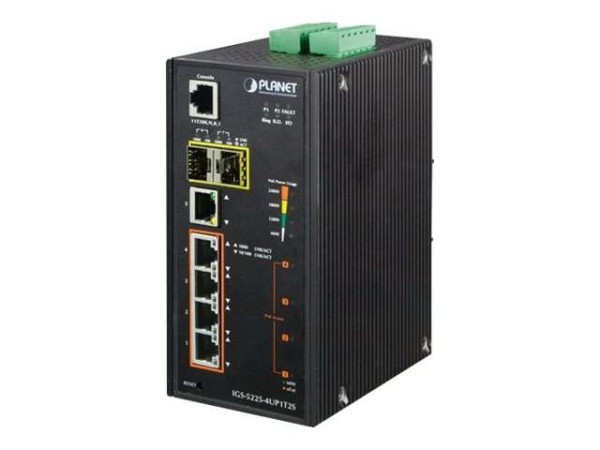 PLANET TECHNOLOGY PLANET Industrial L2+ 4-Port 10/100/1000T Ultra PoE + IGS-5225-4UP1T2S