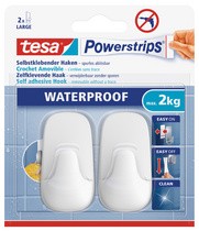 tesa Powerstrips Haken WATERPROOF Small Plastik, weiß