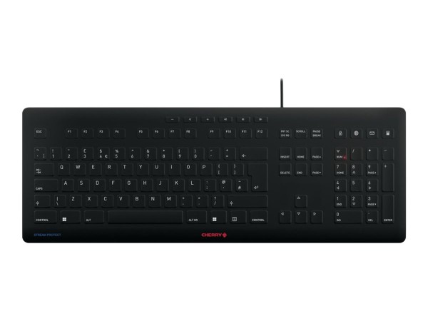 CHERRY CHERRY TAS STREAM PROTECT KEYBOARD Corded GB-Layout schwarz