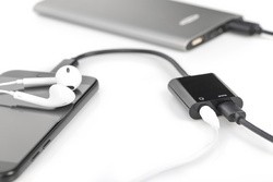 DIGITUS USB Verteilerkabel, USB-C + 3,5 mm Klinke, 0,2 m