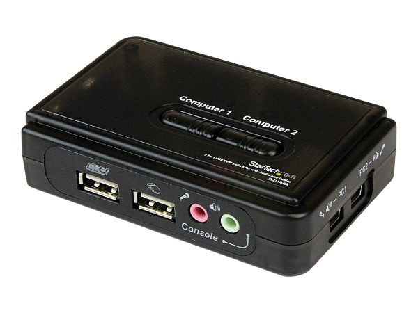 STARTECH.COM 2 Port USB KVM Switch Kit mit Audio und Kabeln SV211KUSB