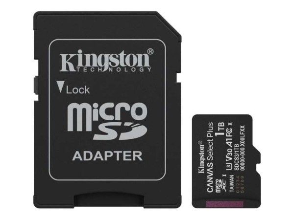 KINGSTON Canvas Select Plus Gen3 150MB/s A1 Card + Adapter 1TB SDCS3/1TB