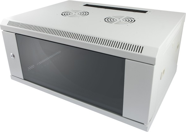 ALLNET ALLNET 19""Wandgehäuse, 6HE, 1-teilig, T600mm, Lichtgrau, SMC-Serie,