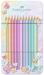 FABER-CASTELL Dreikant-Buntstifte SPARKLE PASTELL, 12er Etui