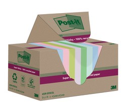 Post-it Super Sticky Recycling Notes, 76 x 76 mm, farbig