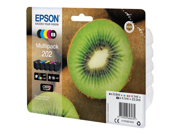 EPSON Multipack 202 5er Pack Schwarz, Gelb, Cyan, Magenta, Photo schwarz Ti C13T02E74010