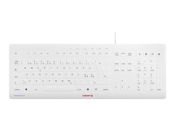 CHERRY CHERRY TAS STREAM PROTECT KEYBOARD Corded PN-Layout weiß