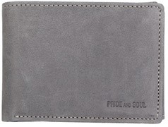 PRIDE&SOUL Mini-Geldbörse RFID, im Querformat, Leder, grau