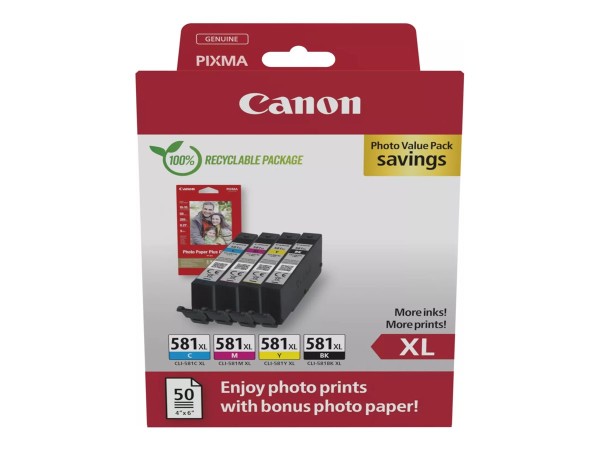 CANON CLI-581XL BK/C/M/Y Photo Value Pack 2052C006