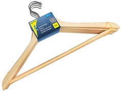 Peggy Perfect Holz-Kleiderbügel mit Steg, natur, 5er Pack