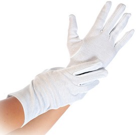 HYGOSTAR Baumwoll-Handschuhe BLANC, M, weiß