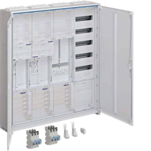 HAGER Komplettschrank univ.Z ZB34SEQ29EN 1100mm 2ZP 4feld Res SG BKEI VT5 A ZB34SEQ29EN