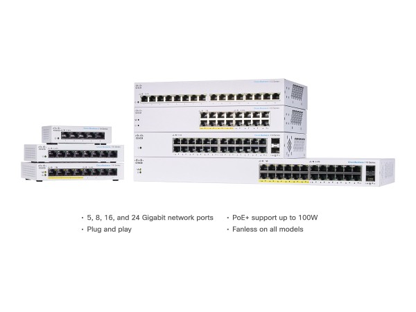 CISCO CISCO SYSTEMS CBS110 Unmanaged 24port GE 2x1G SFP Shar