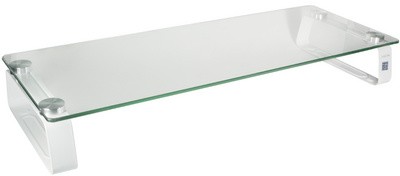 LogiLink Monitorständer, Stahl/Glas, weißes Gestell