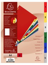 EXACOMPTA Kunststoff-Register, Zahlen, DIN A4+, 12-teilig