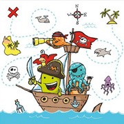 PAPSTAR Motiv-Servietten "Pirate Crew", 330 x 330 mm