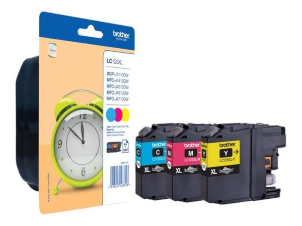 BROTHER Rainbow Pack Tintenpatrone LC125XLRBWBPDR