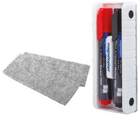 magnetoplan Magnetischer Tafellöscher mit 2 Boardmarkern