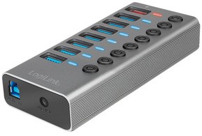 LogiLink USB 3.2 Gen 1 Hub, 7 Port + 1x Schnell-Ladeport