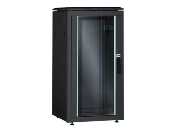 DIGITUS 26U Netzwerkschrank Unique Serie 1342x800x1000mm Farbe schwarz RAL DN-19 26U-8/10-B-1