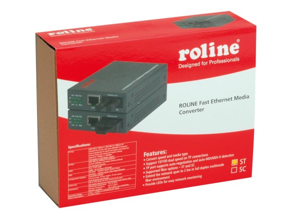 ROLINE Fast Ethernet Konverter RJ45/ST 21.13.1070