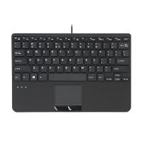 PERIXX PERIXX PERIBOARD-525 DE B, Kabelgebundene Mini-USB-Tastatur mit Touchpad, Scherentasten, 2 integrier