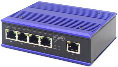 DIGITUS Industrial Fast Ethernet PoE Switch, 4-Port