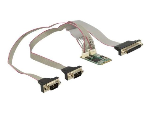 DELOCK Mini PCI Expr Card Delock 2x D-Sub9 +1x D-Sub25 Slotblech 95246