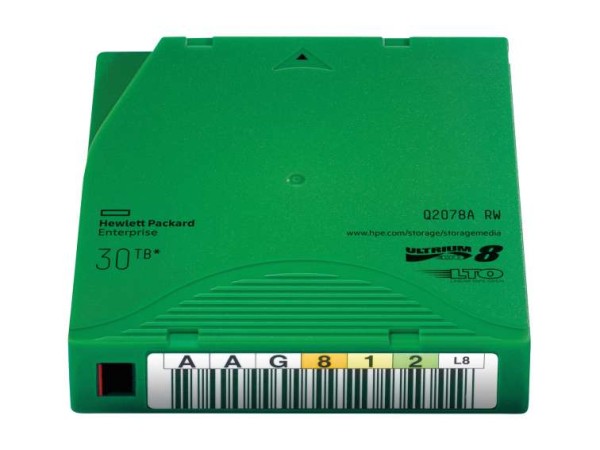 HP ENTERPRISE HPE Data Cart/LTO-8 Ultrium 30TB RW NoCs Q2078AC