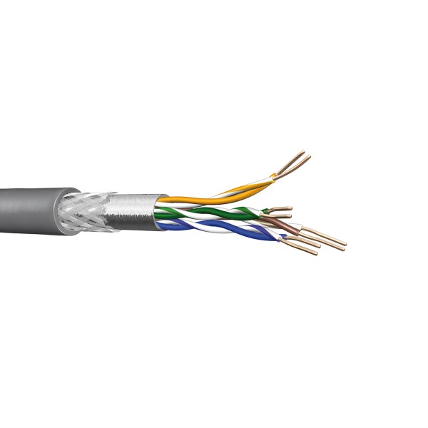 DRAKA DRAKA Installationskabel UC300 HS24, Cat 5e, SF/UTP (bisherige Bezeichnung S/FTP), grau, 500 m Einwe