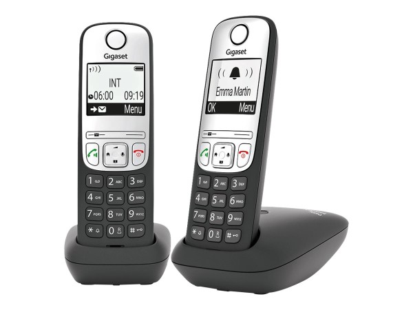 GIGASET GIGASET A690 Duo Schnurloses Telefon analog Freisprechen, mit Basis, Wahlwiederholung Schwarz