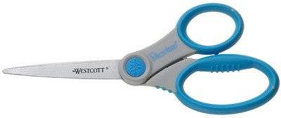 WESTCOTT Schere Microban Softgrip, Länge: 180 mm, grau/blau