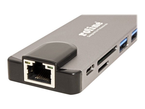 ROLINE ROLINE USB 3.1 Gen 2 Typ C Multiport Docking Station, 4K HDMI, Card Reader, LAN (12.02.1118)