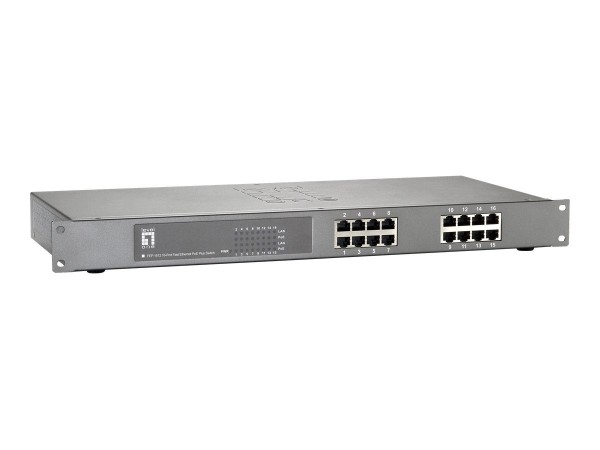 LEVELONE LEVEL ONE LevelOne 16-Port Fast Ethernet PoE Plus