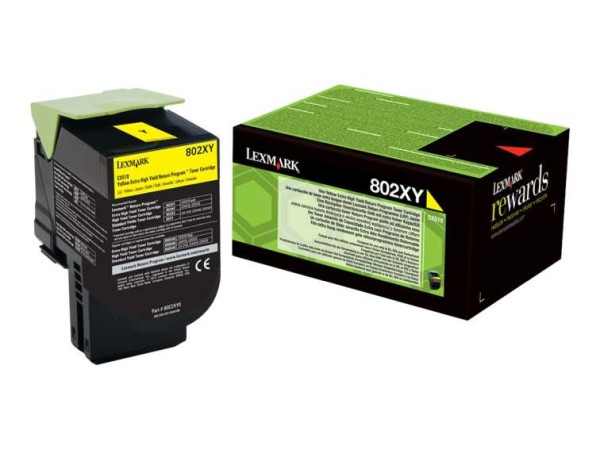LEXMARK 802XY Besonders hohe Ergiebigkeit Gelb Tonerpatrone LCCP, LRP 80C2XY0