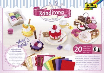 folia Bastelfilz-Set "Konditorei", 20-teilig