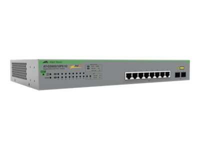 ALLIED TELESIS ALLIED Gigabit webSmart switch 8x 10/100/1000-T PoE+ 2x SFP AT-GS950/10PS V2-50