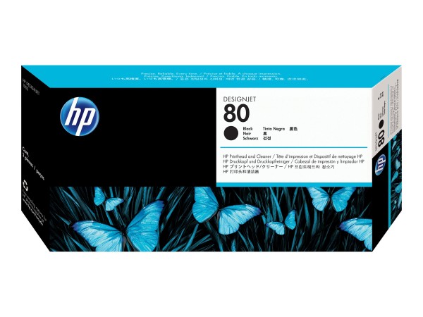 HP 80 Schwarz Druckkopf mit Reiniger C4820A