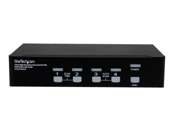 STARTECH.COM 4 Port Dual Link DVI USB KVM Switch mit Audio SV431DVIUAHR